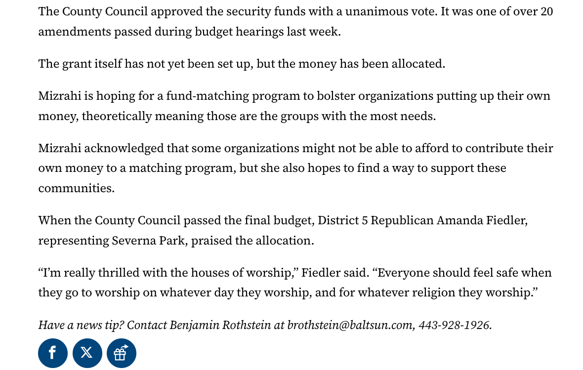 Religious security grants, initially denied, approved in Anne Arundel - 06/17/2026
