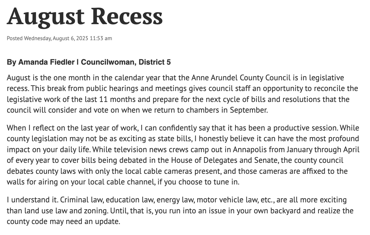 August Recess - 08/06/2025